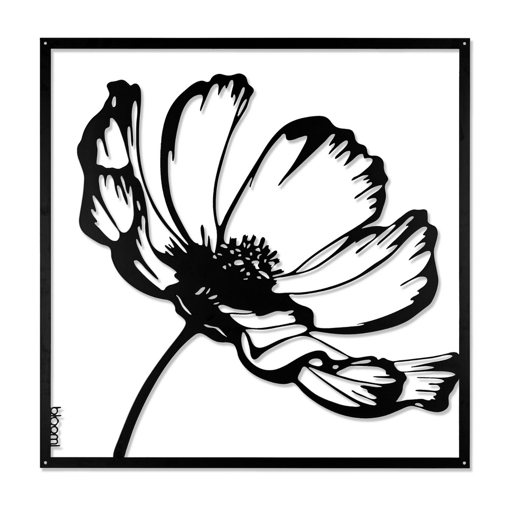 אמנות מתכת קיר - ANNE LOVE FLOWER - BLACK